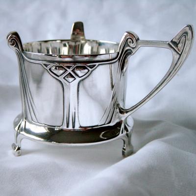 WMF Teeglashalter Zinn versilbert Antik Metall